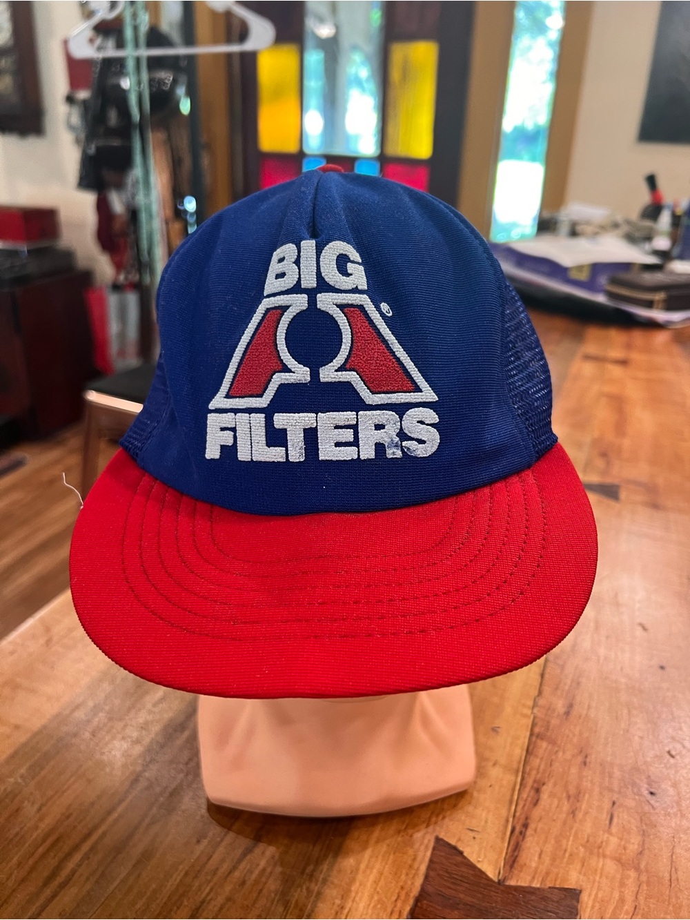 BIG A FILTERS Two-Tone Mesh Trucker Hat - Blue & Red